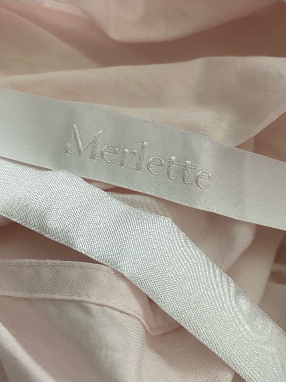 Merlette Tent Midi Dress Solid Tiered Pink Dress Bateau Sleeves Size Small - Picture 5 of 10